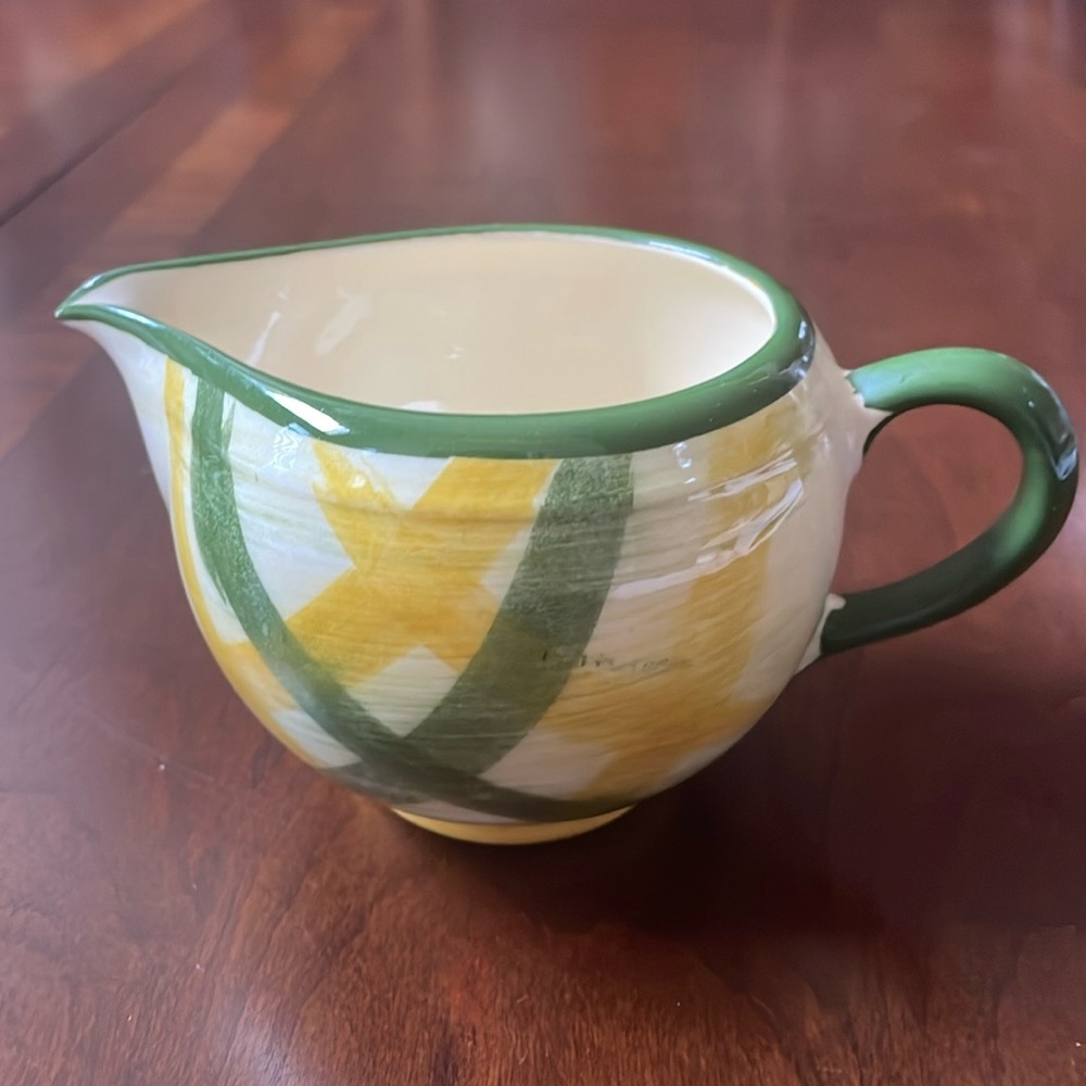 VTG 1949 Early California pottery Vernonware Vernon Kilns Gingham creamer